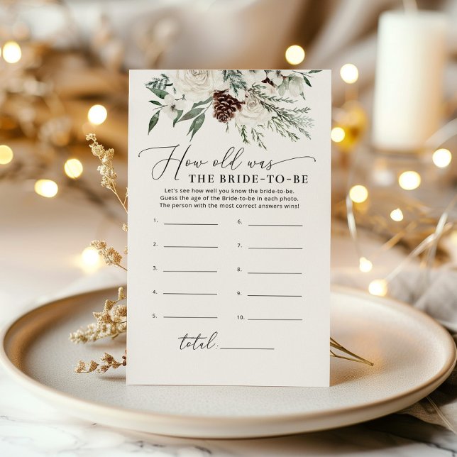 Papier Hiver à feuillage persistant Quel âge la mariée av (Créateur téléchargé)