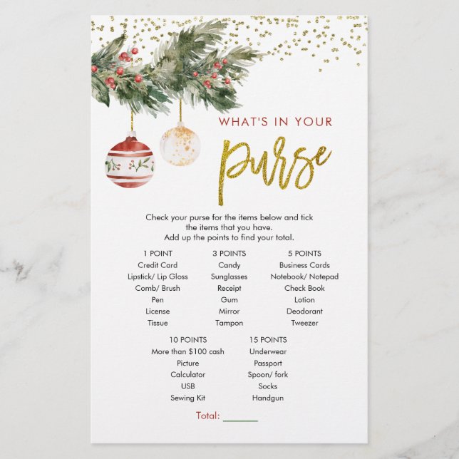 Papier Hiver Deck the Halls Fête des mariées Jeu de bours (Devant)