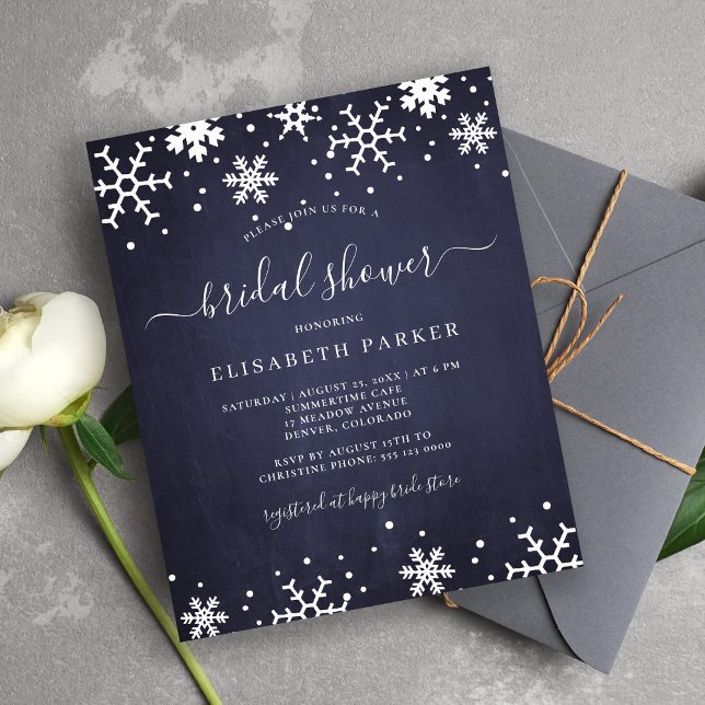 Papier Hiver flocons de neige budget nuptiale invitation  (Créateur téléchargé)