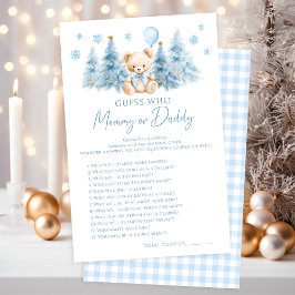 Papier Hiver Teddy Bear Balloon Baby Maman ou papa Jeu