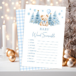 Papier Hiver Teddy Bear Festive Baby Word Scramble Jeu