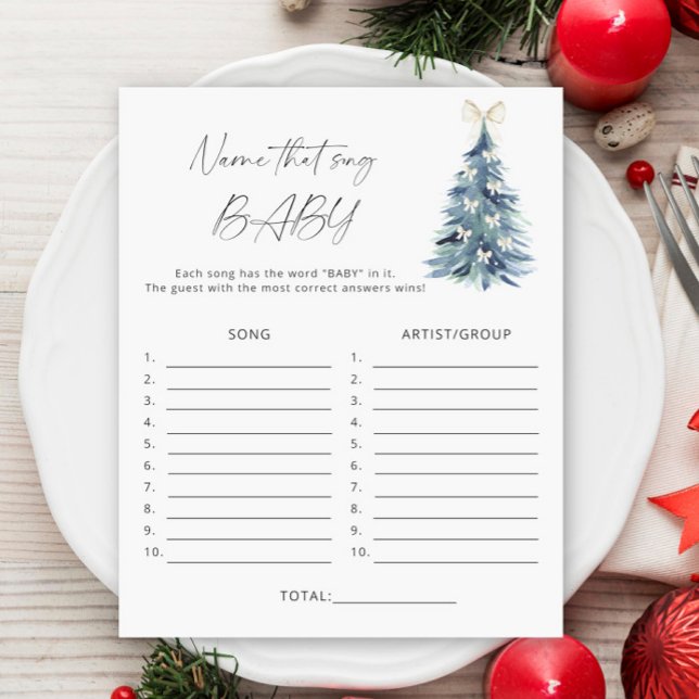 Papier Hivernage Nom de la chanson jeu de baby shower (Créateur téléchargé)