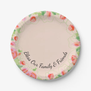 Papier Hochzeit segne unsere Familie und Freunde P Pappteller
