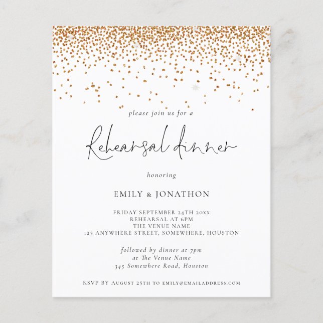 PAPIER | Hochzeitsessen in Gold Glitzer Probe (Vorne)