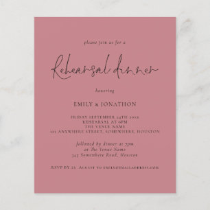 PAPIER   Hochzeitsessen Probe Dusty Rose Einladung