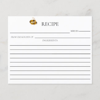 Papier Honey Bee Bridal Shower Double Sided Recipe Card