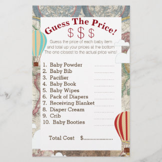 Papier Hot Air Balloon & World Map Devinez Les Prix