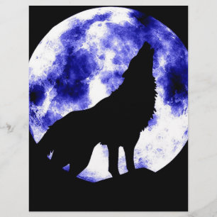 Papier Howling Wolf à Moon