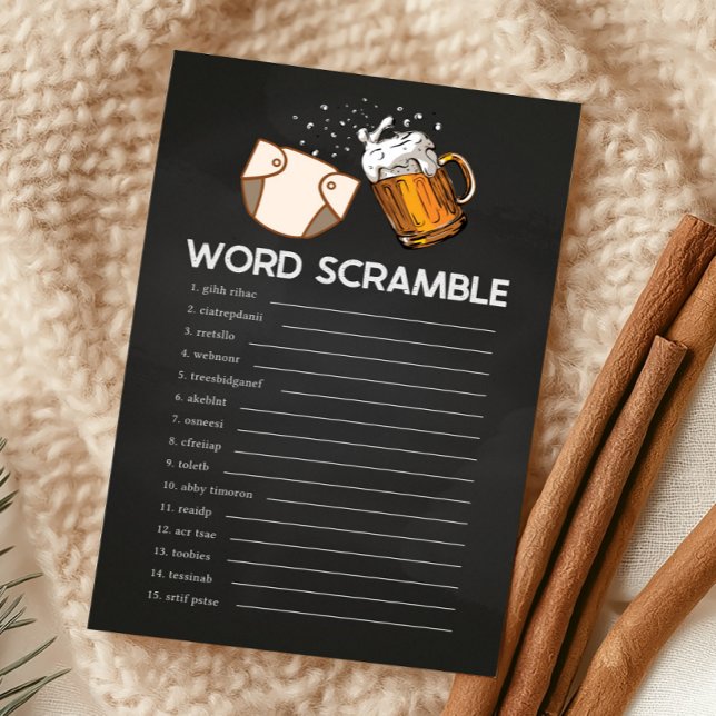 Papier Huggies and Chuggies Shower Word Scramble Game (Huggies and Chuggies Baby Shower Game)