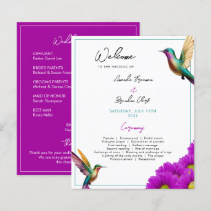 Papier Hummingbirds colorés Purple Daisies Mariage