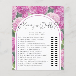 Papier Hydrangea Baby shower Jeux pour maman ou papa
