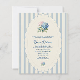 Papier Hydrangea Bleu Budget Fête de Mariage Rayure Côtiè