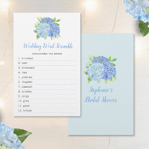 Papier Hydrangea Blue Floral Fête des mariées Mot Jeu