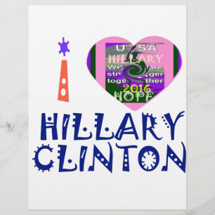 Papier I Love Hillary Clinton pour le président américain