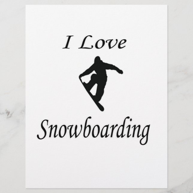 Papier I Love Snowboard (Devant)