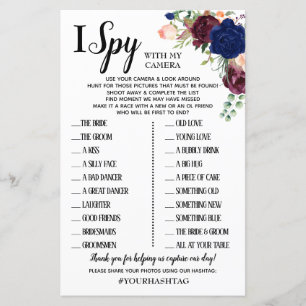Papier I Spy mariage réception jeu anglais espagnol