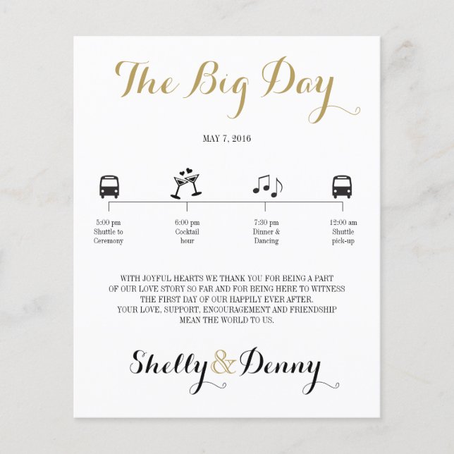 Papier Icon Wedding Itinerary (Devant)