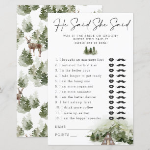 Papier Il A Dit, Elle A Dit Dans Le Bois Bachelorette