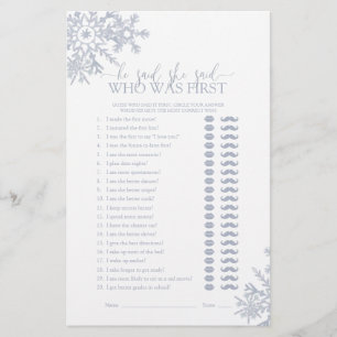 Papier Il A Dit Qu'Elle A Dit Dusty Blue Snowflake Jeu De