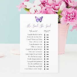 Papier Il A Dit Qu'Elle A Dit Fête des mariées Game Papil