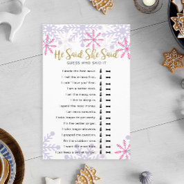 Papier Il A Dit Qu'Elle A Dit Fête des mariées Game Winte