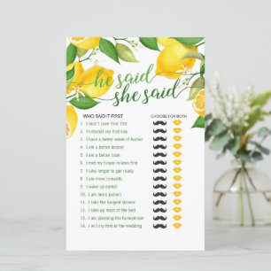 Papier Il A Dit Qu'Elle A Dit Jeu - Lemon