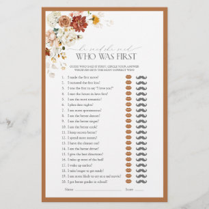 Papier Il A Dit Qu'Elle A Dit Orange Floral Fête des mari