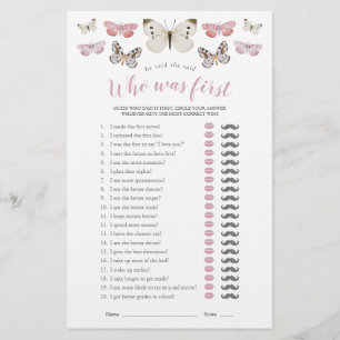 Papier Il A Dit Qu'Elle A Dit Pink Butterflies Douche Jeu
