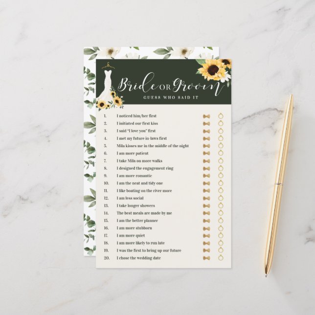 Papier Il A Dit Qu'Elle A Dit Sunflower Gown Fête des mar (Devant/Arrière en situation)