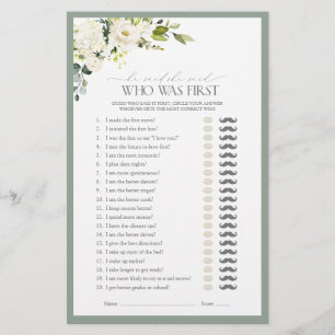 Papier Il A Dit Qu'Elle A Dit White Green Fête des mariée