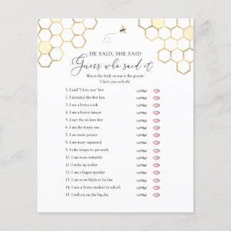 Papier Il Dit Qu'Elle A Dit Fête des mariées Game
