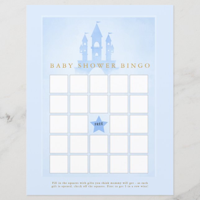 Papier Il Était Une Fois Castle Baby shower Bingo (Devant)