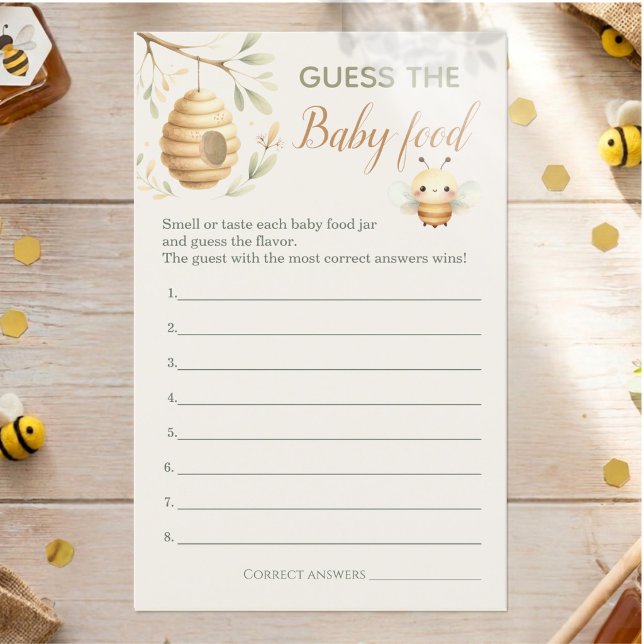 Papier Il ou Elle Bébé Abeille Devinez le Jeu de Nourritu (Guess the Baby Food Game. He or She? What Will Baby Bee? Gender Reveal)