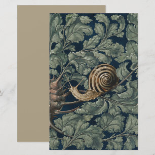Papier Illustration Art Nouveau Vintage Escargot Botaniqu