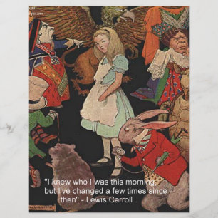 Papier Illustration de Lewis Carroll et citation sur le c
