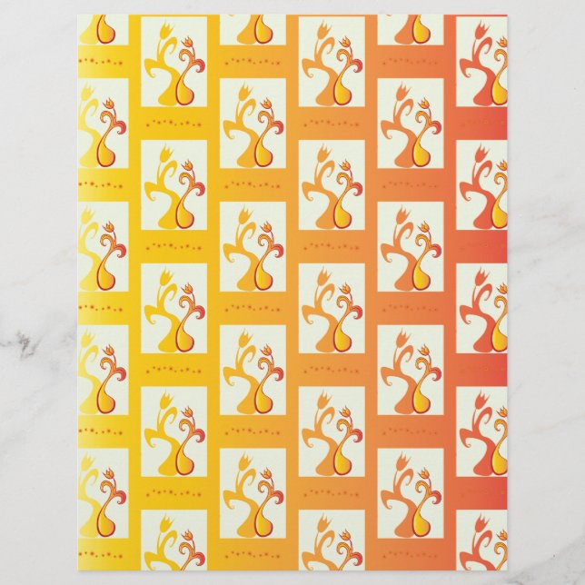 Papier Illustration moderne Sunny jaune Tulip Couple (Devant)