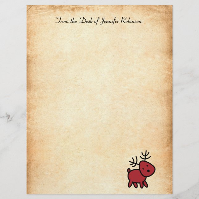 Papier Illustration Red Christmas Reindeer (Devant)