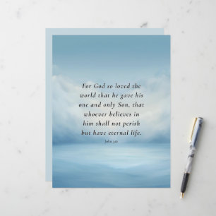 Papier Image du verset biblique Jean 3:16