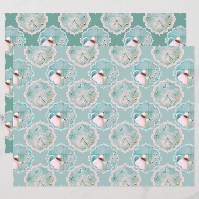 Papier Imaginaire de thé et de tulipes (Devant / Derrière)