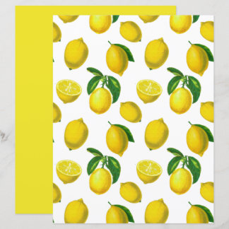 Papier Impression vintage de citron végétal