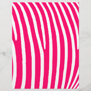 Papier Impression Zèbre rose et blanc chaud