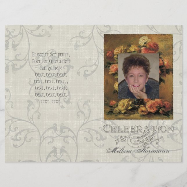 Papier Impressionniste Coral Jaune Rose 2 Service commémo (Devant)