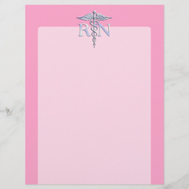 Papier Infirmière inscrite RN Caduceus sur Décor rose cla (Devant)