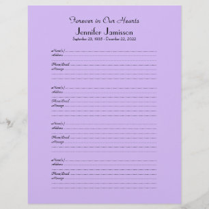 Papier Inscription au remplissage du livre commémoratif P