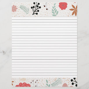 Papier Insertion de recette à bordure de fleur moderne