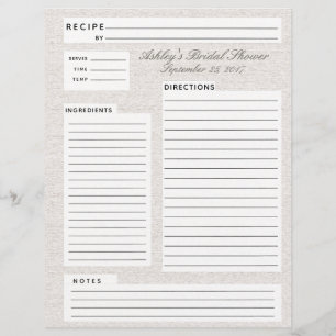 Papier Insertion de recette de lin rustique pour Fêtes de