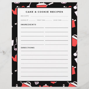 Papier Insertion de recettes de gâteaux et biscuits Cui