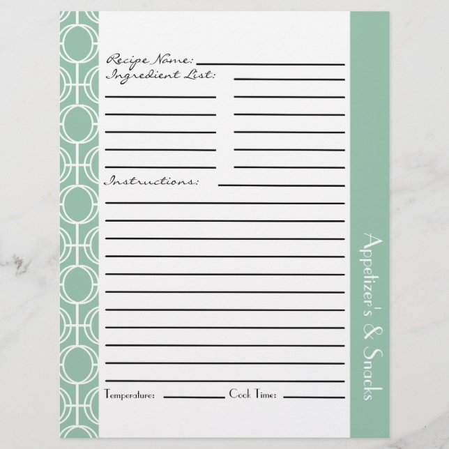 Papier Insertions de recettes de anneaux d'éternité liées (Devant)