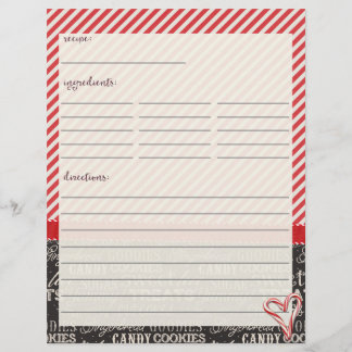 Papier Insertions de recettes de sucres de canne et de ca