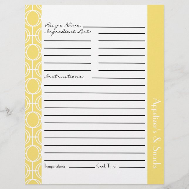 Papier Inserts de recettes de anneaux d'éternité liés - C (Devant)